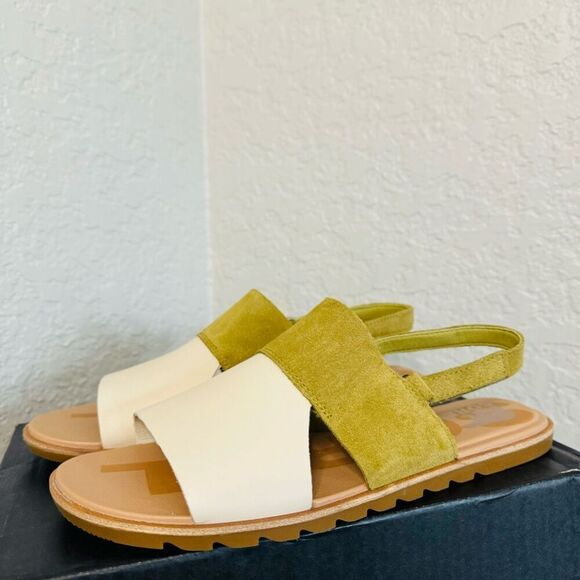 SOREL Ella II Slingback Leather Sandal, Comfort Shoe Olive Beige Size 10.5, NWT - Picture 5 of 16